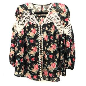 Boho floral loose blouse
